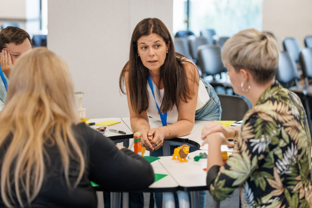 Workshop participants engaged in a creative activity.
